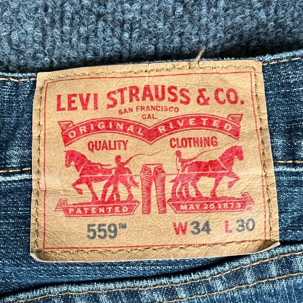 Levi's 559 Jeans Men 36x29 (Tag 34x30) Blue Range Denim 100% Cotton Straight Leg